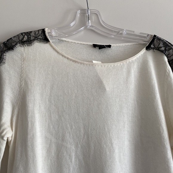 Ann Taylor Sweater w/Lace Detail - Picture 2 of 6
